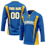 Custom Team Design Blue & Yellow Colors Design Sports Hockey Jersey HK00TML012012