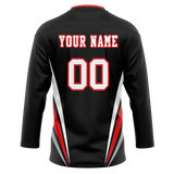 Custom Team Design Black & Red Colors Design Sports Hockey Jersey HK00BS020109