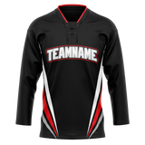 Custom Team Design Black & Red Colors Design Sports Hockey Jersey HK00TML020109