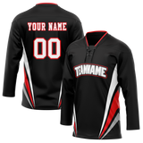 Custom Team Design Black & Red Colors Design Sports Hockey Jersey