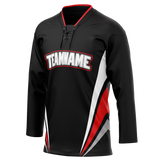 Custom Team Design Black & Red Colors Design Sports Hockey Jersey HK00TML020109