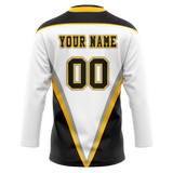 Custom Team Design White & Black Colors Design Sports Hockey Jersey HK00TML040201