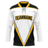 Custom Team Design White & Black Colors Design Sports Hockey Jersey HK00BS040201