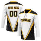 Custom Team Design White & Black Colors Design Sports Hockey Jersey HK00TML040201