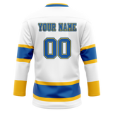 Custom Team Design White & Blue Colors Design Sports Hockey Jersey HK00TML050220