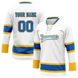 Custom Team Design White & Blue Colors Design Sports Hockey Jersey HK00BS050220