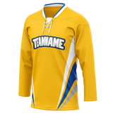 Custom Team Design Yellow & Blue Colors Design Sports Hockey Jersey HK00BS071220