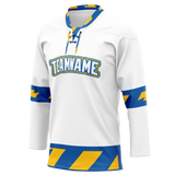 Custom Team Design White & Blue Colors Design Sports Hockey Jersey HK00TML080220