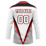 Custom Team Design White & Gray Colors Design Sports Hockey Jersey HK00TML090203