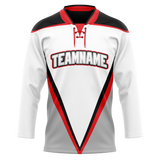 Custom Team Design White & Gray Colors Design Sports Hockey Jersey HK00TML090203