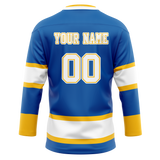 Custom Team Design Blue & Yellow Colors Design Sports Hockey Jersey HK00BS102012