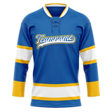 Custom Team Design Blue & Yellow Colors Design Sports Hockey Jersey HK00TML102012