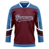 Custom Team Design Maroon & Blue Colors Design Sports Hockey Jersey HK00NYR010820