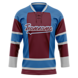 Custom Team Design Blue & Maroon Colors Design Sports Hockey Jersey HK00NYR022008