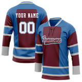 Custom Team Design Blue & Maroon Colors Design Sports Hockey Jersey HK00CA022008