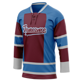 Custom Team Design Blue & Maroon Colors Design Sports Hockey Jersey HK00CA022008