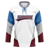 Custom Team Design White & Blue Colors Design Sports Hockey Jersey HK00NYR030220