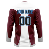 Custom Team Design White & Maroon Colors Design Sports Hockey Jersey HK00NYR040208