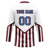 Custom Team Design White & Maroon Colors Design Sports Hockey Jersey HK00CA050208