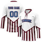 Custom Team Design White & Maroon Colors Design Sports Hockey Jersey HK00CA050208