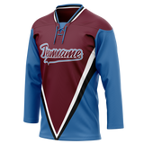 Custom Team Design Maroon & Blue Colors Design Sports Hockey Jersey HK00NYR060820