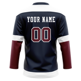 Custom Team Design Navy Blue & Maroon Colors Design Sports Hockey Jersey HK00CA071808