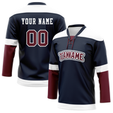 Custom Team Design Navy Blue & Maroon Colors Design Sports Hockey Jersey