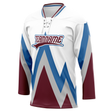 Custom Team Design White & Maroon Colors Design Sports Hockey Jersey HK00NYR080208