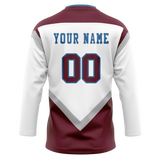 Custom Team Design White & Maroon Colors Design Sports Hockey Jersey HK00CA090208