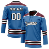 Custom Team Design Blue & Maroon Colors Design Sports Hockey Jersey HK00NYR102008