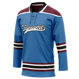 Custom Team Design Blue & Maroon Colors Design Sports Hockey Jersey HK00CA102008