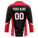 Custom Team Design Black & Red Colors Design Sports Hockey Jersey HK00CB010109