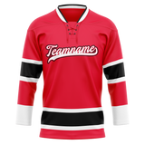 Custom Team Design Red & White Colors Design Sports Hockey Jersey HK00CB020902