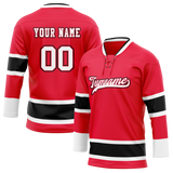 Custom Team Design Red & White Colors Design Sports Hockey Jersey HK00CB020902