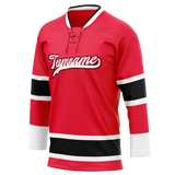 Custom Team Design Red & White Colors Design Sports Hockey Jersey HK00CB020902