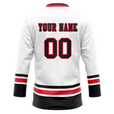 Custom Team Design White & Black Colors Design Sports Hockey Jersey HK00MW030201