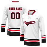 Custom Team Design White & Black Colors Design Sports Hockey Jersey HK00CB030201