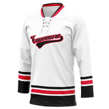 Custom Team Design White & Black Colors Design Sports Hockey Jersey HK00MW030201