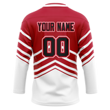 Custom Team Design Red & White Colors Design Sports Hockey Jersey HK00CB040902