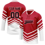 Custom Team Design Red & White Colors Design Sports Hockey Jersey