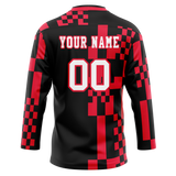 Custom Team Design Black & Red Colors Design Sports Hockey Jersey HK00MW050109