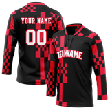 Custom Team Design Black & Red Colors Design Sports Hockey Jersey