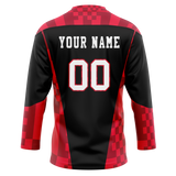 Custom Team Design Black & Red Colors Design Sports Hockey Jersey HK00MW060109