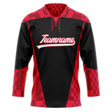 Custom Team Design Black & Red Colors Design Sports Hockey Jersey HK00MW060109