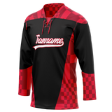 Custom Team Design Black & Red Colors Design Sports Hockey Jersey HK00MW060109