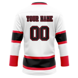 Custom Team Design White & Black Colors Design Sports Hockey Jersey HK00MW070201