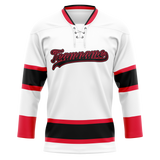 Custom Team Design White & Black Colors Design Sports Hockey Jersey HK00CB070201