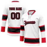 Custom Team Design White & Black Colors Design Sports Hockey Jersey