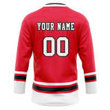 Custom Team Design Red & White Colors Design Sports Hockey Jersey HK00CB080902