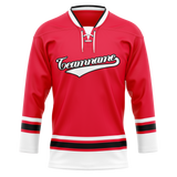 Custom Team Design Red & White Colors Design Sports Hockey Jersey HK00CB080902